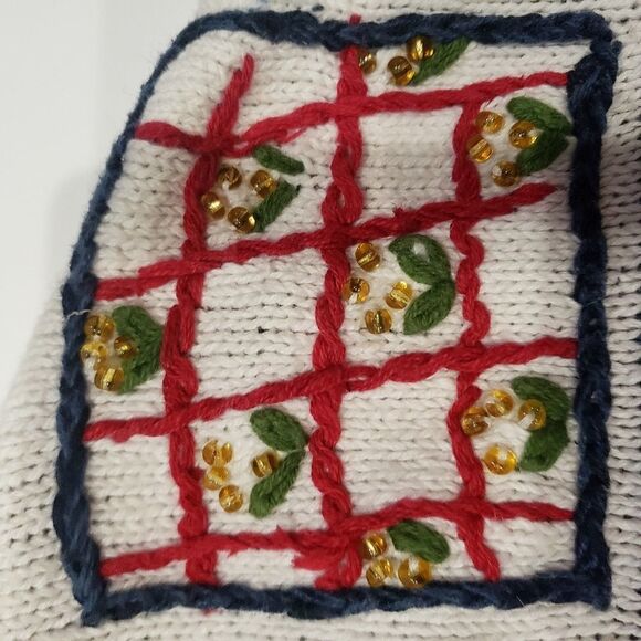 Vintage Heriloom Collectibles Valentine Heart Knit Cardigan Sweater - Picture 8 of 15